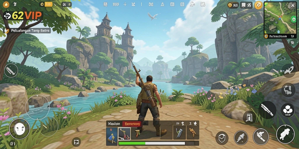Gameplay <strong>62VIP</strong> menampilkan eksplorasi dunia terbuka yang menakjubkan.
