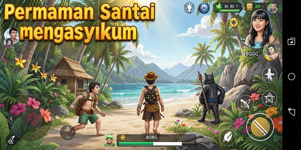 Screenshot menunjukkan gameplay santai dan menarik dari 8G8G.
