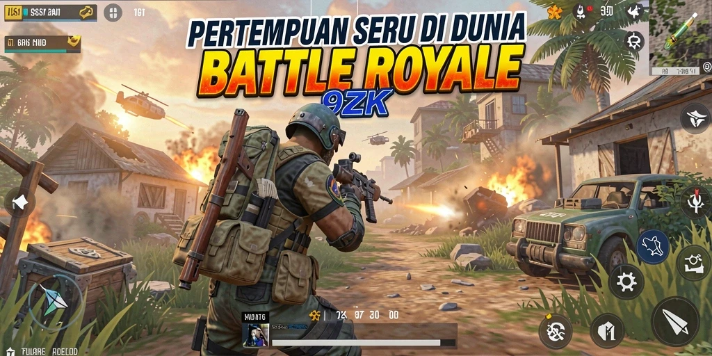 Screenshot gameplay 9ZK menampilkan aksi seru Battle Royale.