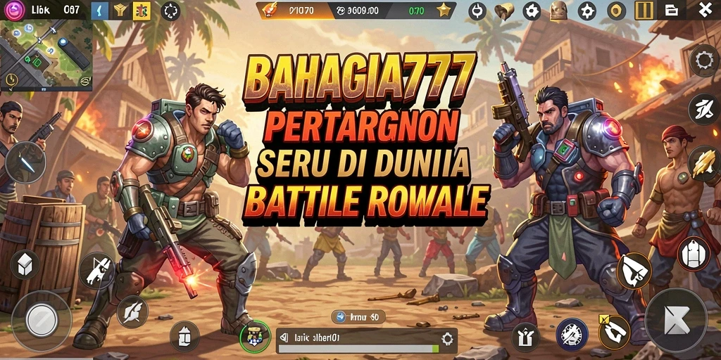 Tampilan seru gameplay BAHAGIA777 dalam pertarungan Battle Royale.