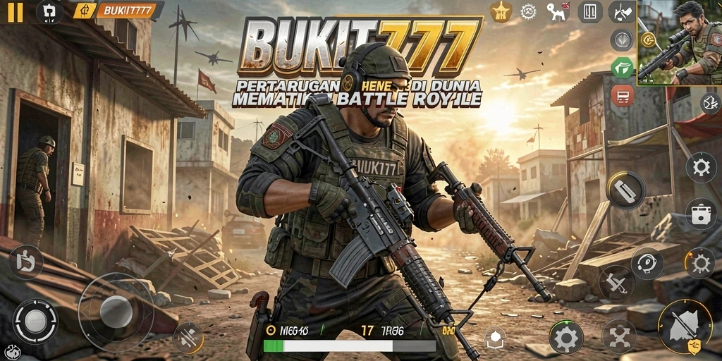 Tampilan gameplay seru dalam pertempuran Battle Royale BUKIT777.