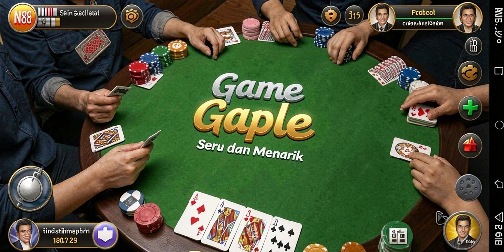 Tampilan menarik dari gameplay Gaple IN88 yang seru.