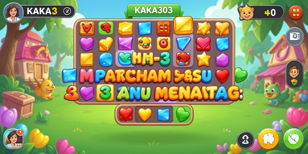 Screenshot KAKA303 menampilkan gameplay Match-3 yang menawan.