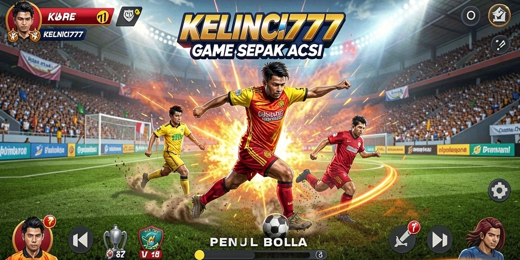 Tampilan gameplay menarik dalam KELINCI777 yang menampilkan aksi sepak bola.