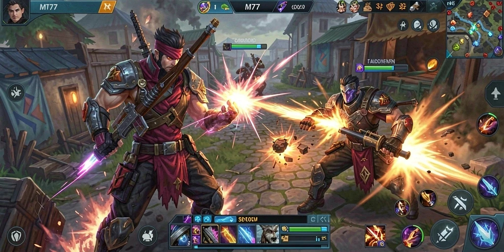 Screenshot gameplay <strong>MT777</strong> menunjukkan aksi seru di arena pertempuran.