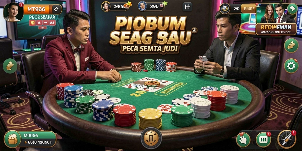 Tangkapan layar MT966 yang menunjukkan gameplay poker yang mendebarkan.