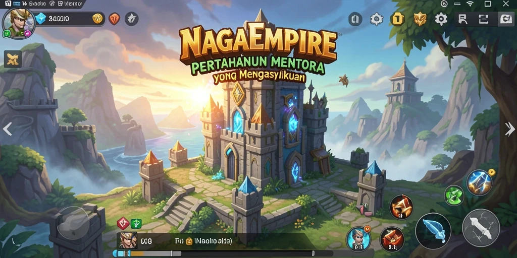 Screenshot NAGAEMPIRE menampilkan adegan pertahanan mendebarkan.