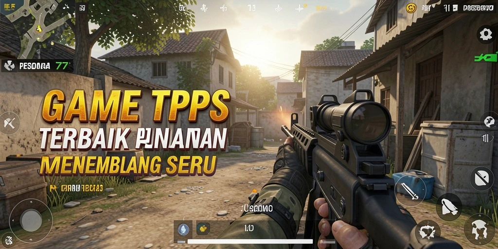 Screenshot utama PESONA77 menampilkan aksi menembak yang mendebarkan dalam gameplay TPS.