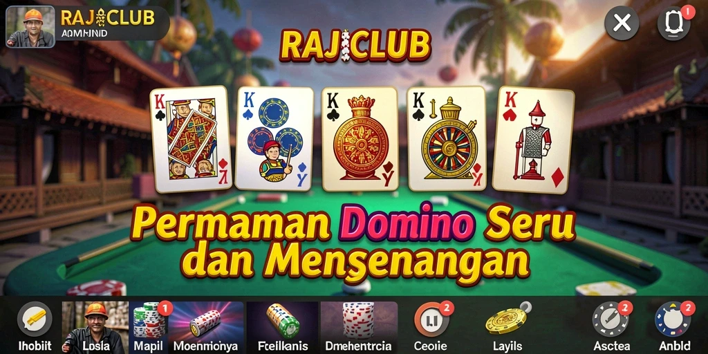 Tampilan gameplay Domino yang seru di RAJACLUB.