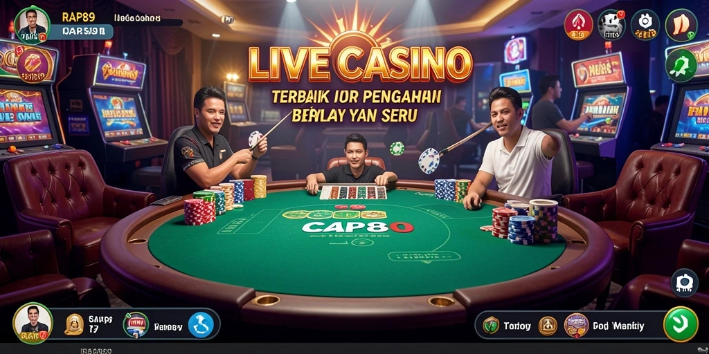 Tampilan gameplay Live Casino yang realistis dan interaktif.