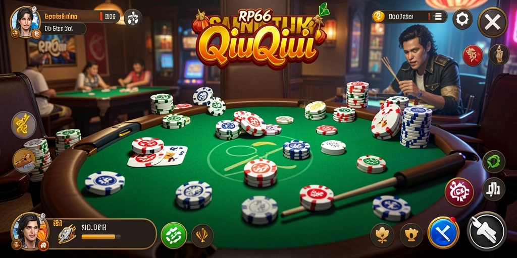 Screenshot gameplay RP66 menampilkan aksi seru permainan QiuQiu.