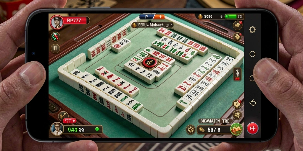 Screenshot utama RP777 menampilkan gameplay Mahjong yang menarik.