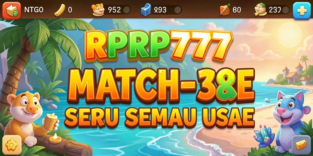 Screenshot utama RPRP777 menampilkan gameplay Match-3 yang memikat.