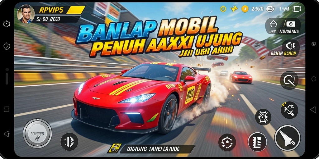 Tampilan aksi balap mobil yang mendebarkan di RPVIP5.