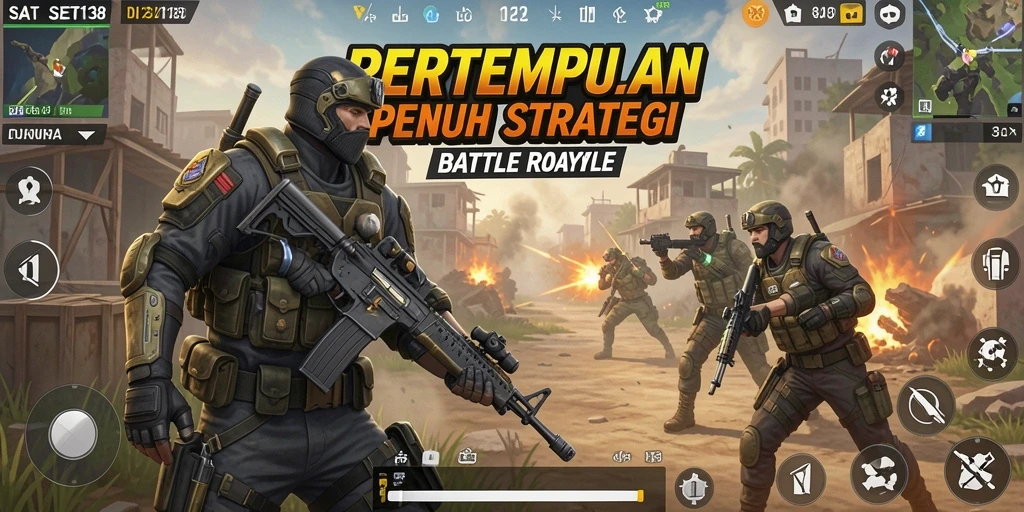 Gameplay menegangkan dalam SATSET138, pertempuran seru di arena Battle Royale.