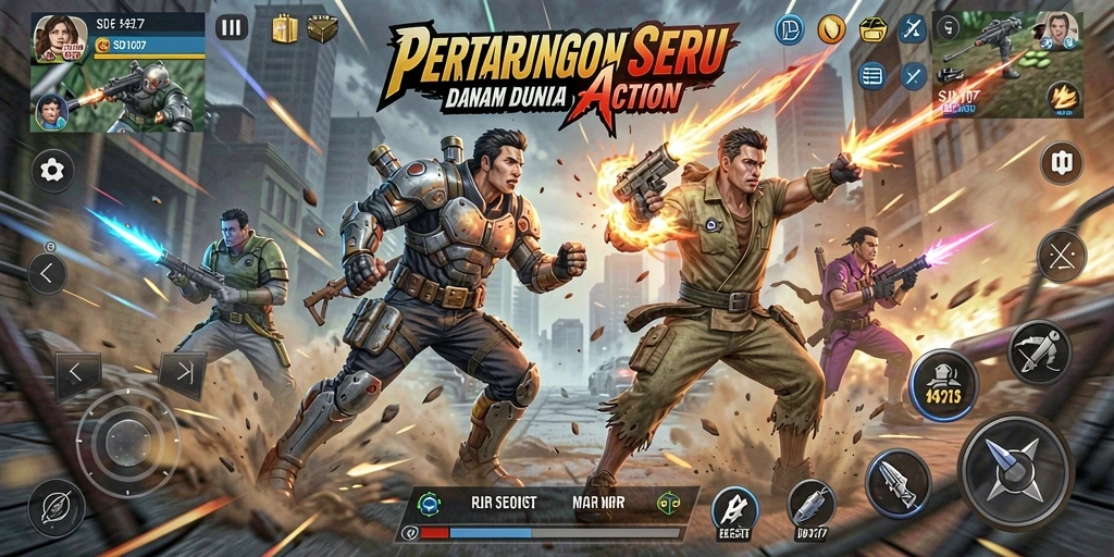 Tampilan gameplay action yang seru dan penuh adrenalin.