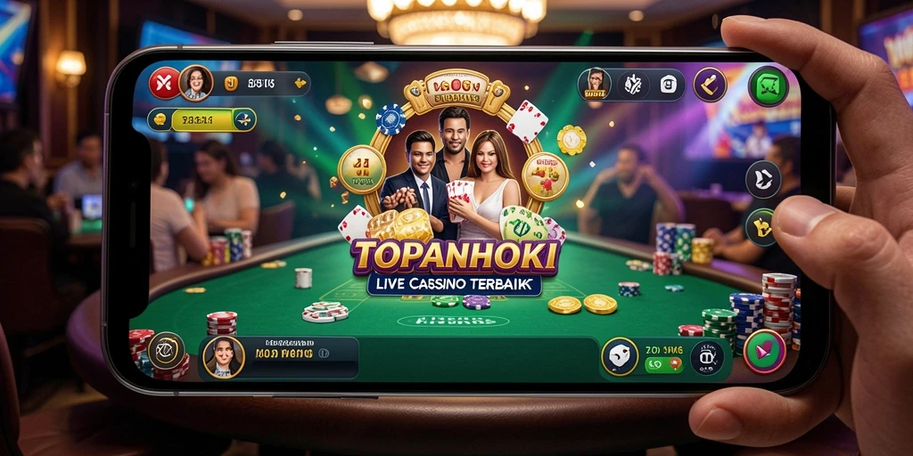 Screenshot gameplay TOPANHOKI yang menampilkan keseruan Live Casino.
