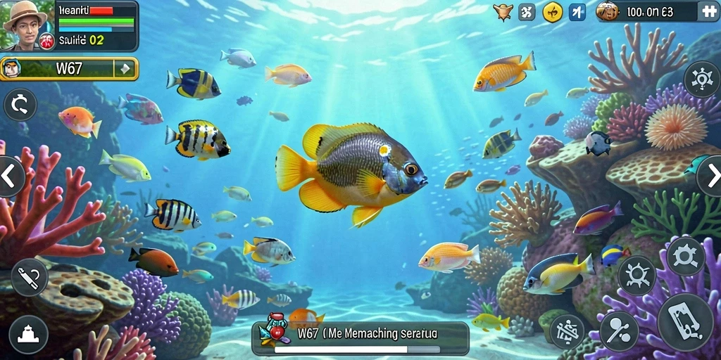 Tangkapan besar di layar game W67 yang penuh eksplorasi.