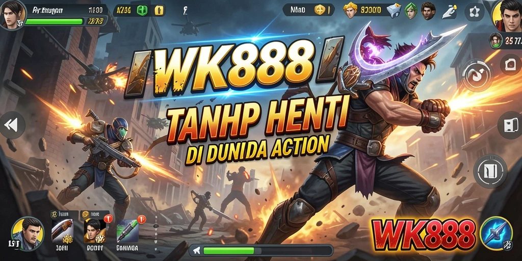 Tampilan gameplay WK888 menampilkan pertarungan seru antara karakter di arena aksi.